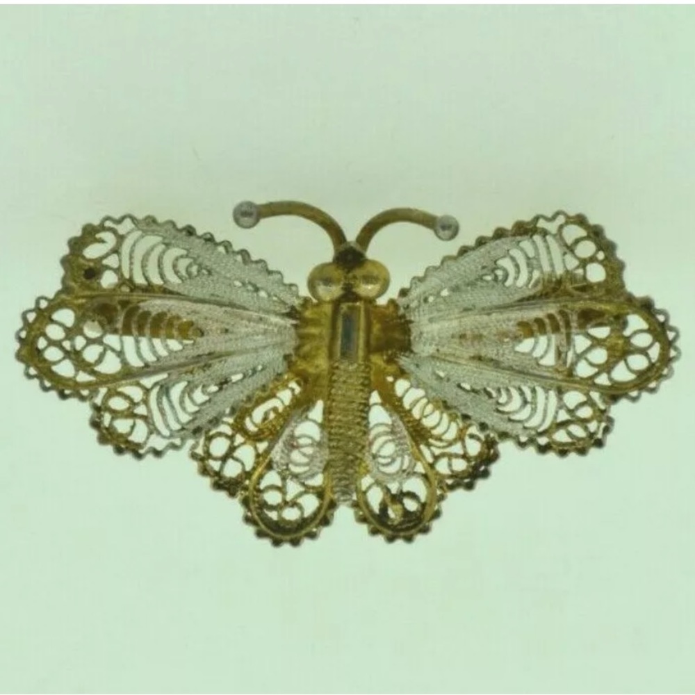 Vintage butterfly 800 silver 23 GE brooch pin